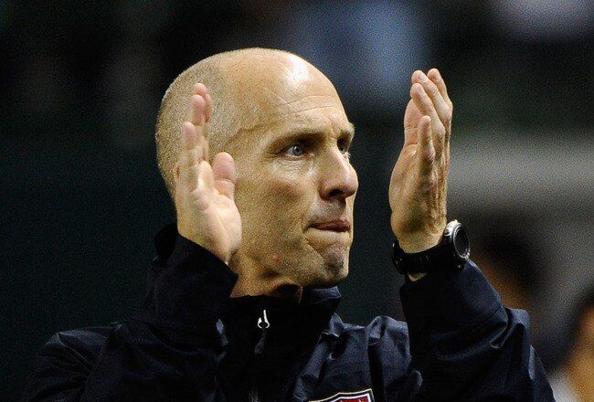 CARSON, CA - JANUARY 22:  Bob Bradley coach of the United States follows during the friendly soccer match against Chile at The Home Depot Center on January 22, 2011 in Carson, California.  (Photo by Kevork Djansezian/Getty Images)