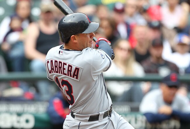 SEATTLE - APRIL 10:  Asdrubal Cabrera #13 of the Cleveland Indians watches his solo home run in the first inning against the Seattle Mariners at Safeco Field on April 10, 2011 in Seattle, Washington. The Indians defeated the Mariners 6-4. (Photo by Otto Greule Jr/Getty Images)