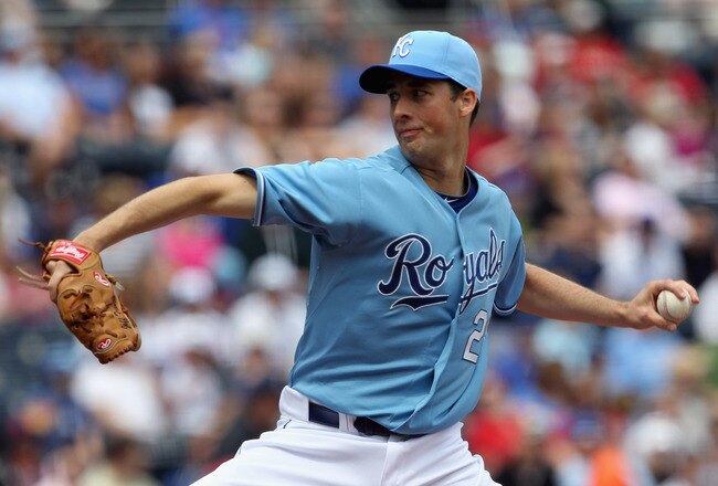KANSAS CITY, MO - APRIL 17:  Starting pitcher Jeff Francis #26 of the Kansas City Royals pitches during the game against the Seattle Mariners on April 17, 2011 at Kauffman Stadium in Kansas City, Missouri.  (Photo by Jamie Squire/Getty Images)