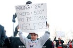 MONTREAL, CANADA - MARCH 15:  A young fan holds a sign during a protest denouncing 'headshots' and NHL Commissioner Gary Bettman (not pictured) prior to the NHL game between the Montreal Canadiens and the Washington Capitals at the Bell Centre on March 15, 2011 in Montreal, Quebec, Canada.  (Photo by Richard Wolowicz/Getty Images)