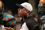 PHOENIX - JUNE 30:  Head coach Kevin Guy of the Arizona Rattlers talks during a game against the Grand Rapids Rampage at the US Airways Center in Phoenix, Arizona on June 30, 2008.  (Photo by Gene Lower/Getty Images)