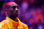 LOS ANGELES, CA - MAY 02:  Kobe Bryant #24 of the Los Angeles Lakers looks on during the national anthem before taking on the Dallas Mavericks in Game One of the Western Conference Semifinals in the 2011 NBA Playoffs at Staples Center on May 2, 2011 in Los Angeles, California. NOTE TO USER: User expressly acknowledges and agrees that, by downloading and or using this photograph, User is consenting to the terms and conditions of the Getty Images License Agreement.  (Photo by Kevork Djansezian/Getty Images)