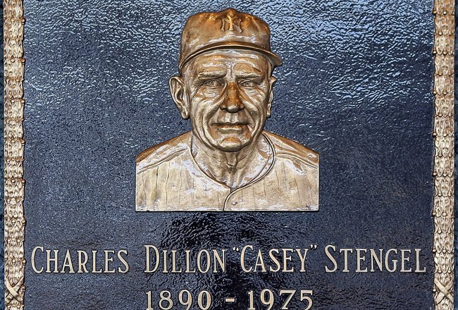 NEW YORK - MAY 02:  The plaque of Casey Stengel is seen in Monument Park at Yankee Stadium prior to the game between the New York Yankees and the Chicago White Sox on May 2, 2010 in the Bronx borough of New York City. The Yankees defeated the White Sox 12-3.  (Photo by Jim McIsaac/Getty Images)