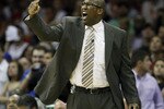 CLEVELAND - MAY 01: Head coach Mike Brown of the Cleveland Cavaliers calls out instructions while playing the Boston Celtics during Game One of the Eastern Conference Semifinals during the 2010 NBA Playoffs at Quicken Loans Arena on May 1, 2010 in Cleveland, Ohio. Cleveland won the game 101-93. NOTE TO USER: User expressly acknowledges and agrees that, by downloading and or using this photograph, User is consenting to the terms and conditions of the Getty Images License Agreement.  (Photo by Gregory Shamus/Getty Images)