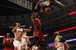 CHICAGO, IL - MAY 26: Chris Bosh #1 of the Miami Heat dunks against Joakim Noah #13 and Carlos Boozer #5 of the Chicago Bulls in Game Five of the Eastern Conference Finals during the 2011 NBA Playoffs on May 26, 2011 at the United Center in Chicago, Illinois. NOTE TO USER: User expressly acknowledges and agrees that, by downloading and or using this photograph, User is consenting to the terms and conditions of the Getty Images License Agreement.  (Photo by Jonathan Daniel/Getty Images)