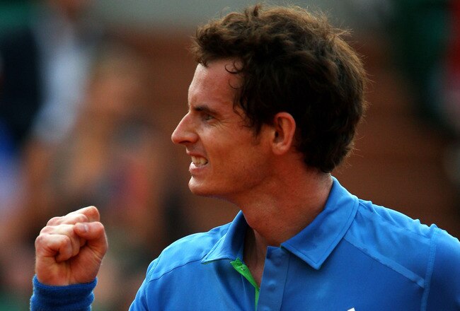 PARIS, FRANCE - MAY 30:  Andy Murray of Great Britain celebrates after winning the fourth set during the men's singles round four match between Andy Murray of Great Britain and Victor Troicki of Serbia on day nine of the French Open at Roland Garros on May 30, 2011 in Paris, France.  (Photo by Alex Livesey/Getty Images)