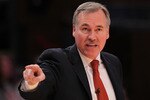 NEW YORK - OCTOBER 30:  Head Coach of the New York Knicks Mike D'Antoni reacts against the Portland Trail Blazers at Madison Square Garden on October 30, 2010 in New York City. NOTE TO USER: User expressly acknowledges and agrees that, by downloading and or using this photograph, User is consenting to the terms and conditions of the Getty Images License Agreement.  (Photo by Nick Laham/Getty Images)