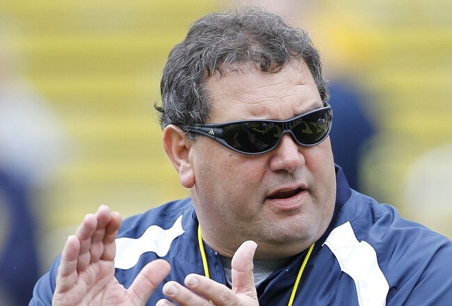 ANN ARBOR, MI - APRIL 16:  Head football coach Brady Hoke during the annual Spring Game at Michigan Stadium on April 16, 2011 in Ann Arbor, Michigan.  (Photo by Leon Halip/Getty Images)