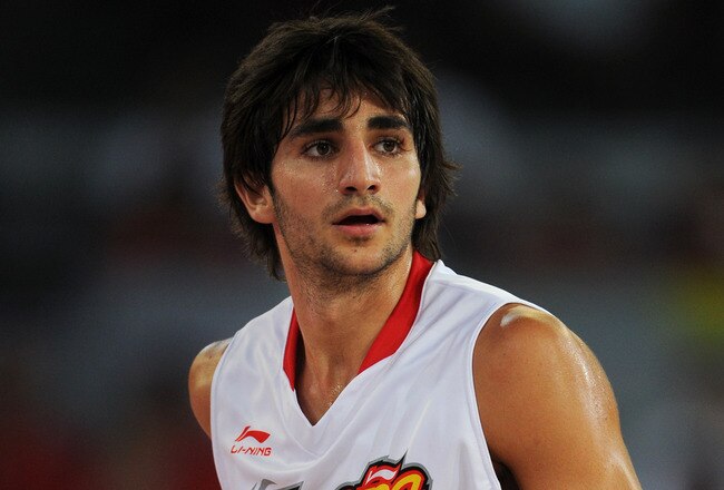 MADRID, SPAIN - AUGUST 22:  Ricky Rubio of Spain watches on during a friendly basketball game between Spain and the USA at La Caja Magica on August 22, 2010 in Madrid, Spain.  (Photo by Jasper Juinen/Getty Images)