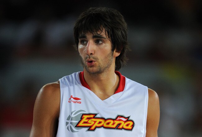 MADRID, SPAIN - AUGUST 22:  Ricky Rubio of Spain watches on during a friendly basketball game between Spain and the USA at La Caja Magica on August 22, 2010 in Madrid, Spain.  (Photo by Jasper Juinen/Getty Images)