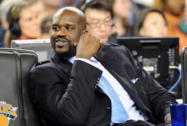 ARLINGTON, TX - FEBRUARY 14:  NBA player Shaquille O'Neal in the audience during the NBA All-Star Game held at Cowboys Stadium on February 14, 2010 in Arlington, Texas.  (Photo by Jason Merritt/Getty Images)