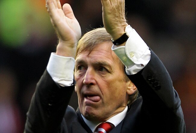 LIVERPOOL, ENGLAND - MAY 15:  Liverpool manager Kenny Dalglish applauds the home fans following the final whistle during the Barclays Premier League match between Liverpool and Tottenham Hotspur at Anfield on May 15, 2011 in Liverpool, England.  (Photo by Michael Steele/Getty Images)