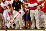 INDIANAPOLIS, IN - OCTOBER 10: Dexter McCluster #22 of the Kansas City Chiefs catches the football against the Indianapolis Colts at Lucas Oil Stadium on October 10, 2010 in Indianapolis, Indiana.  (Photo by Scott Boehm/Getty Images)