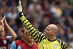 BIRMINGHAM, ENGLAND - MAY 22:  Brad Friedel of Aston Villa waves to supporters prior to the Barclays Premier League match between Aston Villa and Liverpool at Villa Park on May 22, 2011 in Birmingham, England.  (Photo by Bryn Lennon/Getty Images)