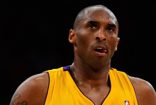 LOS ANGELES, CA - MAY 02:  Kobe Bryant #24 of the Los Angeles Lakers reacts late in the fourth quarter while taking on the Dallas Mavericks in Game One of the Western Conference Semifinals in the 2011 NBA Playoffs at Staples Center on May 2, 2011 in Los Angeles, California. The Mavericks defeated the Lakers 96-94. NOTE TO USER: User expressly acknowledges and agrees that, by downloading and or using this photograph, User is consenting to the terms and conditions of the Getty Images License Agreement.  (Photo by Kevork Djansezian/Getty Images)