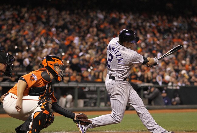 SAN FRANCISCO, CA - MAY 06:  Troy Tulowitzki #2 of the Colorado Rockies in action against the San Francisco Giants at AT&T Park on May 6, 2011 in San Francisco, California.  (Photo by Ezra Shaw/Getty Images)