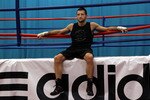 SHEFFIELD, ENGLAND - NOVEMBER 17:  Carl Froch takes a break during a media training day ahead of his Super Six fight against Arthur Abraham at the English Institute of Sport on November 17, 2010 in Sheffield, England.  (Photo by Alex Livesey/Getty Images)