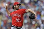 MINNEAPOLIS, MN - MAY 29: Dan Haren #24 of the Los Angeles Angels of Anaheim pitches against the Minnesota Twins during the first inning of their game on May 29, 2011 at Target Field in Minneapolis, Minnesota. (Photo by Hannah Foslien/Getty Images)