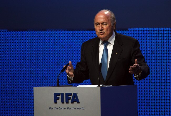 ZURICH, SWITZERLAND - MAY 31:  Joseph S. Blatter, President of FIFA talks during the 61st FIFA Congress Opening Ceremony at Hallenstadion on May 31, 2011 in Zurich, Switzerland.  (Photo by Julian Finney/Getty Images)