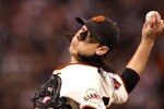 SAN FRANCISCO, CA - JUNE 06:  Tim Lincecum #55 of the San Francisco Giants pitches against the Washington Nationals during an MLB game at AT&T Park on June 6, 2011 in San Francisco, California.  (Photo by Jed Jacobsohn/Getty Images)