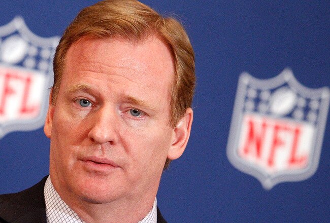NEW ORLEANS, LA - MARCH 21: NFL commissioner Roger Goodell addresses the media during the NFL Annual Meetings at the Roosevelt Hotel on March 21, 2011 in New Orleans, Louisiana. Despite a NFL owners imposed lockout in effect since March 12 the league is conducting it's annual owners meeting in New Orleans(Photo by Sean Gardner/Getty Images)