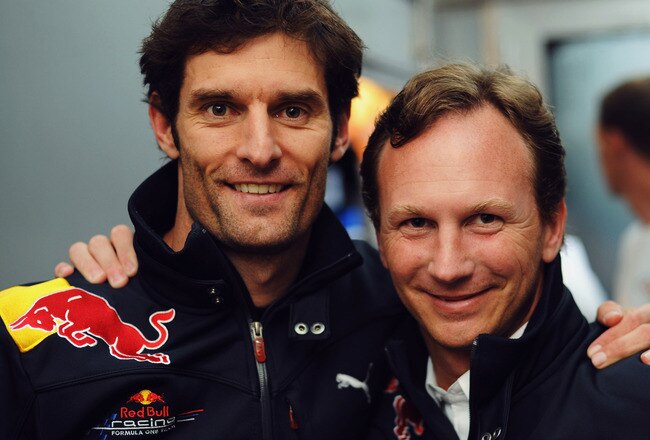 MONTE CARLO, MONACO - MAY 16:  Mark Webber of Australia and Red Bull Racing celebrates with his Team Principal Christian Horner in the Energy Station following his victory during the Monaco Formula One Grand Prix at the Monte Carlo Circuit on May 16, 2010 in Monte Carlo, Monaco.  (Photo by Ian Gavan/Getty Images)