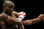 NOTTINGHAM, ENGLAND - MAY 10:  Timothy Bradley (L) evades a left hook during the fight against Junior Witter during their WBC Light Welterweight fight on May 10, 2008 at Nottingham Ice Arena in Nottingham, England. (Photo by John Gichigi/Getty Images)