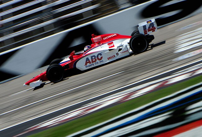 FORT WORTH, TX - JUNE 10:  Vitor Meira of Brazil, driver of the #14 ABC Supply Co. Dallara Honda, practices for the IZOD IndyCar Series Firestone Twin 275's at Texas Motor Speedway on June 10, 2011 in Fort Worth, Texas.  (Photo by Robert Laberge/Getty Images)