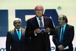 BAKU, AZERBAIJAN - JUNE 06:  FIFA president Sepp Blatter speaks during a dinner celebration to mark 100 years of Football in Azerbaijan on June 6, 2011 in Baku, Azerbaijan.  (Photo by Stu Forster/Getty Images)