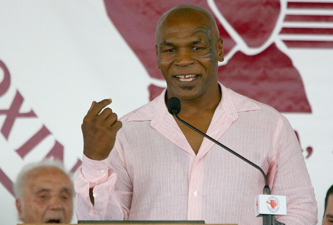 CANASTOTA, NY - JUNE 12:  Mike Tyson gives his induction speech during the 2011 International Boxing Hall of Fame Inductions at the International Boxing Hall of Fame on June 12, 2011 in Canastota, New York.  (Photo by Rick Stewart/Getty Images)