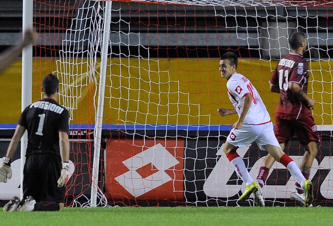 PADOVA, ITALY - SEPTEMBER 10:  Stephan El Shaarawy (C) of Padova celebrates after scoring the opening goal during the Serie B match between Padova and Reggina at Stadio Euganeo on September 10, 2010 in Padova, Italy.  (Photo by Dino Panato/Getty Images)