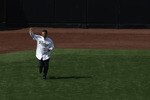 SAN DIEGO, CA - APRIL 5:  Pitcher Trevor Hoffman walks out from the bullpen to throw the first pitch of the San Francisco Giants vs. the San Diego Padres MLB Game at Petco Park on April 5, 2011 in San Diego, California. (Photo by Donald Miralle/Getty Images)