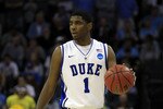 CHARLOTTE, NC - MARCH 20:  Kyrie Irving #1 of the Duke Blue Devils moves the ball while taking on the Michigan Wolverines during the third round of the 2011 NCAA men's basketball tournament at Time Warner Cable Arena on March 20, 2011 in Charlotte, North Carolina.  (Photo by Streeter Lecka/Getty Images)