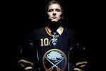 LOS ANGELES, CA - JUNE 25:  Mark Pysyk, drafted 23rd overall by the Buffalo Sabres, poses on stage during the 2010 NHL Entry Draft at Staples Center on June 25, 2010 in Los Angeles, California.  (Photo by Harry How/Getty Images)