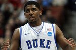 ANAHEIM, CA - MARCH 24:  Kyrie Irving #1 of the Duke Blue Devils looks on against the Arizona Wildcats during the west regional semifinal of the 2011 NCAA men's basketball tournament at the Honda Center on March 24, 2011 in Anaheim, California.  (Photo by Harry How/Getty Images)