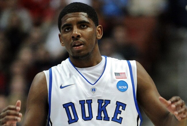 ANAHEIM, CA - MARCH 24:  Kyrie Irving #1 of the Duke Blue Devils looks on against the Arizona Wildcats during the west regional semifinal of the 2011 NCAA men's basketball tournament at the Honda Center on March 24, 2011 in Anaheim, California.  (Photo by Harry How/Getty Images)