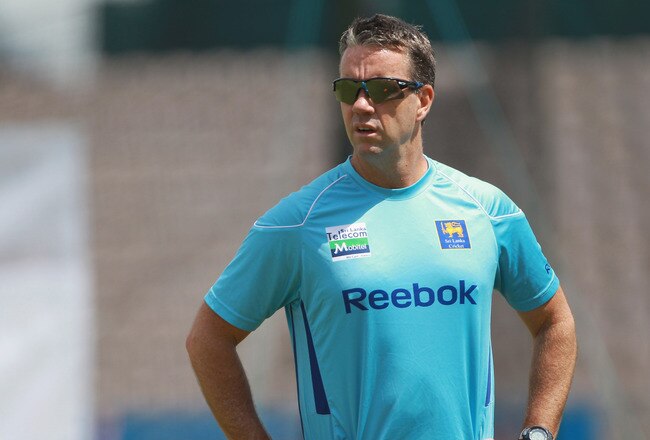 SOUTHAMPTON, ENGLAND - JUNE 14:  Sri Lanka coach Stuart Law looks on during the England and Sri Lanka nets session at The Rose Bowl on June 14, 2011 in Southampton, England.  (Photo by Tom Shaw/Getty Images)