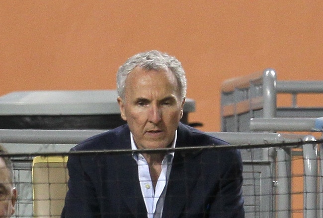 LOS ANGELES - APRIL 29: Los Angeles Dodgers owner Frank McCourt attends the game against the San Diego Padres on April 29, 2011 at Dodger Stadium in Los Angeles, California. (Photo by Stephen Dunn/Getty Images)
