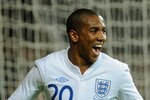 COPENHAGEN, DENMARK - FEBRUARY 09:  Ashley Young of England celebrates scoring to make it 2-1 during the international friendly match between Denmark and England at Parken Stadium on February 9, 2011 in Copenhagen, .  (Photo by Michael Regan/Getty Images)