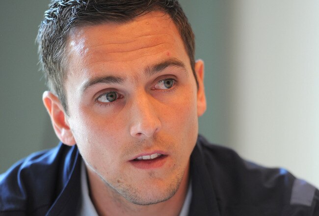 ST ALBANS, ENGLAND - MAY 31:  Stewart Downing speaks to the media during the England press conference at the Grove Hotel on May 31, 2011 in Watford, England.  (Photo by Michael Regan/Getty Images)