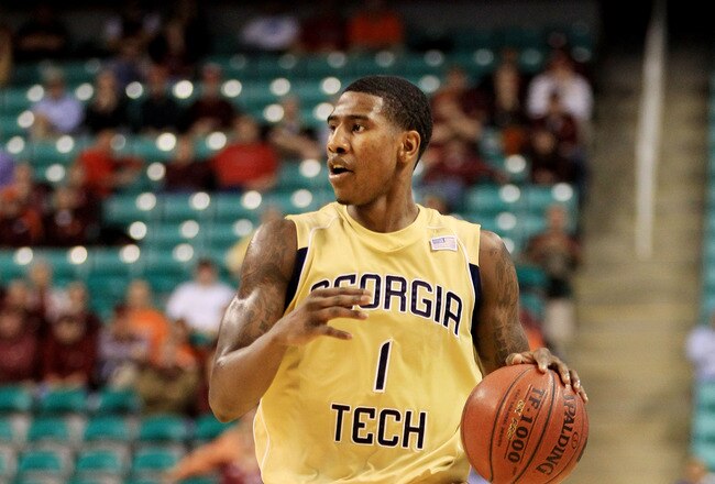 GREENSBORO, NC - MARCH 10:  Iman Shumpert #1 of the Georgia Tech Yellow Jackets dribbles down the court during the second half of the game against the Virginia Tech Hokies in the first round of the 2011 ACC men's basketball tournament at the Greensboro Coliseum on March 10, 2011 in Greensboro, North Carolina.  (Photo by Streeter Lecka/Getty Images)