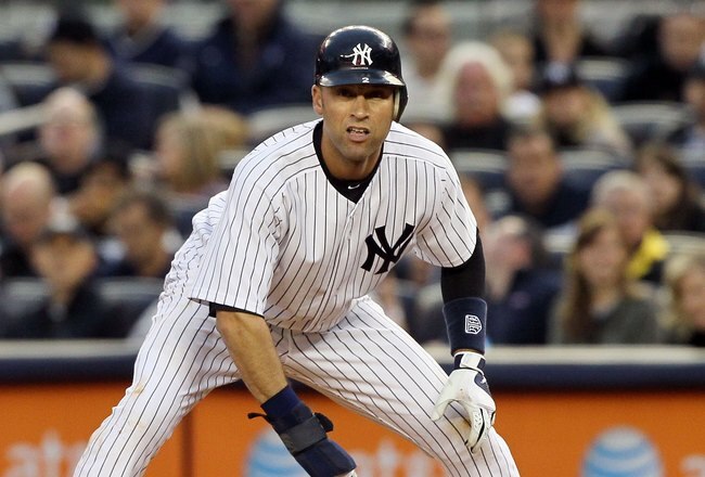 NEW YORK, NY - MAY 14:  Derek Jeter #2 of the New York Yankees in action against the Boston Red Sox on May 14, 2011 at Yankee Stadium in the Bronx borough of New York City.  (Photo by Jim McIsaac/Getty Images)