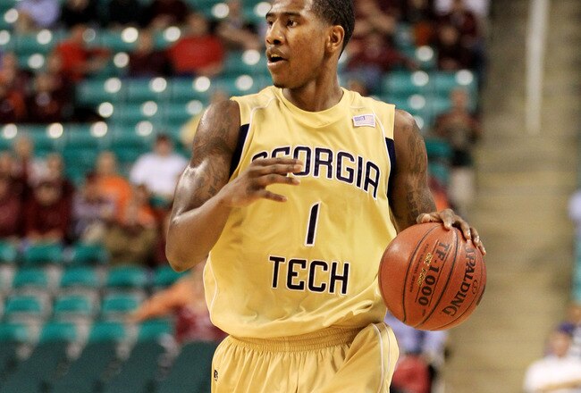 GREENSBORO, NC - MARCH 10:  Iman Shumpert #1 of the Georgia Tech Yellow Jackets dribbles down the court during the second half of the game against the Virginia Tech Hokies in the first round of the 2011 ACC men's basketball tournament at the Greensboro Coliseum on March 10, 2011 in Greensboro, North Carolina.  (Photo by Streeter Lecka/Getty Images)