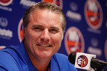 UNIONDALE, NY - SEPTEMBER 21:  General manager Garth Snow of the New York Islanders speaks to the media on September 21, 2010 at Nassau Coliseum in Uniondale.  (Photo by Mike Stobe/Getty Images)