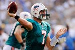 SAN DIEGO - SEPTEMBER 27:  Quarterback Chad Henne #7 of the Miami Dolphins who replaced injured quarterback Chad Pennington throws a pass against  the San Diego Chargers during the fourth quarter of the NFL football game on September 27, 2009 in San Diego, California.  (Photo by Kevork Djansezian/Getty Images)