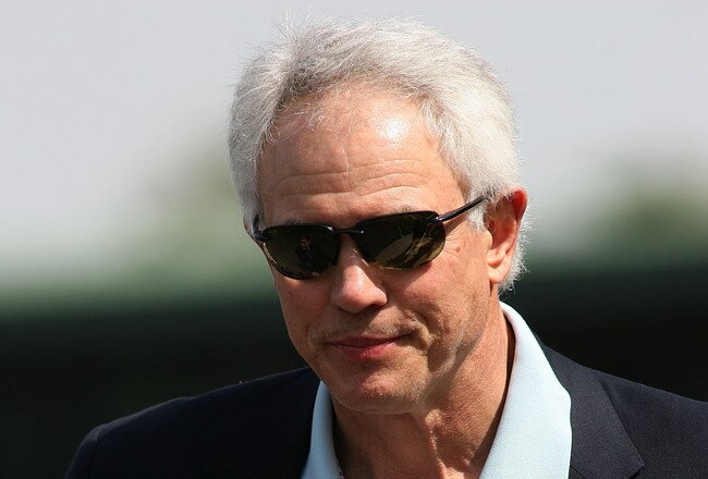 ARCADIA, CA - APRIL 03: General Manager Mitch Kupchak of the Los Angeles Lakers stands in the Winner's Circle before the 73rd running of the Grade I Santa Anita Derby on April 3, 2010 at Santa Anita Race Track in Arcadia, California. (Photo by Jeff Golden/Getty Images)