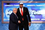NEWARK, NJ - JUNE 23:  Derrick Williams (R) from Arizona greets NBA Commissioner David Stern after he was selected #2 overall by the Minnesota Timberwolves in the first round during the 2011 NBA Draft at the Prudential Center on June 23, 2011 in Newark, New Jersey.  NOTE TO USER: User expressly acknowledges and agrees that, by downloading and/or using this Photograph, user is consenting to the terms and conditions of the Getty Images License Agreement.  (Photo by Mike Stobe/Getty Images)