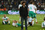 ISTANBUL, TURKEY - MAY 20:  Diego and the Werder Bremen players show their dejection following their team's defeat after extra time at the end of the UEFA Cup Final between Shakhtar Donetsk and Werder Bremen at the Sukru Saracoglu Stadium on May 20, 2009 in Istanbul, Turkey.  (Photo by Michael Steele/Getty Images)