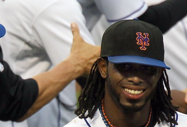 NEW YORK, NY - JUNE 23:  Jose Reyes #7 of the New York Mets celebrates after defeating the Oakland Athletics at Citi Field on June 23, 2011 in the Flushing neighborhood of the Queens borough of New York City.  (Photo by Jim McIsaac/Getty Images)