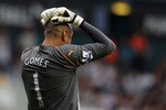 LONDON, UNITED KINGDOM - MAY 07:  Heurelho Gomes of Spurs reacts during the Barclays Premier League match between Tottenham Hotspur and Blackpool at White Hart Lane on May 7, 2011 in London, England.  (Photo by Scott Heavey/Getty Images)